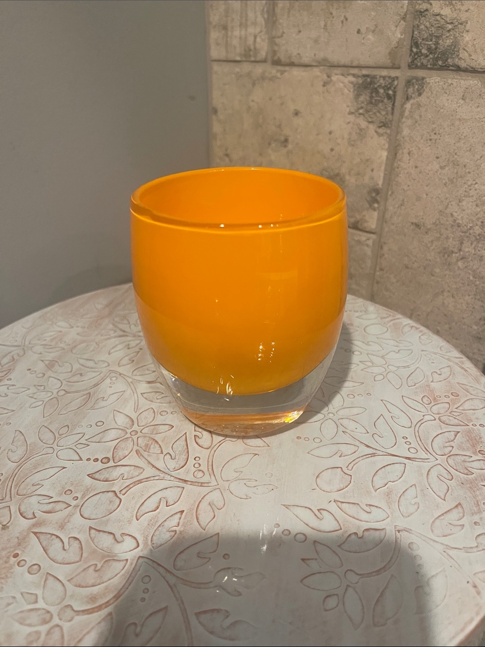 Glassbaby Tealite Holder * Tangerine * NWOT